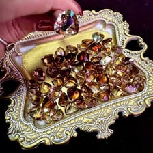 Faceted gemstones displayed as jewelry materials