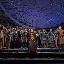 A stage production of Berlioz’s opera *Les Troyens*.