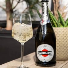 A bottle of Asti Spumante sparkling wine.