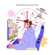 Educational illustration representing difficulty maintaining attention