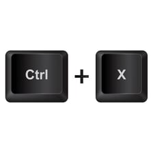 A computer keyboard showing the Control and X keys