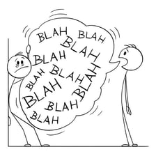 An illustration of a person speaking continuously