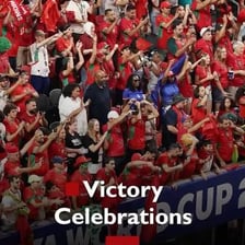 A crowd celebrating a team’s comeback victory.