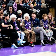 Fans watching a Utah Jazz basketball game