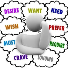 A person visibly longing for something desirable.