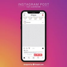 A smartphone displaying a photo-sharing social media post