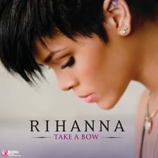 Rihanna in a still from the music video for “Take a Bow.”