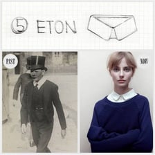A school uniform featuring a traditional Eton collar.