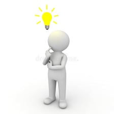 A person sitting thoughtfully while considering an idea.