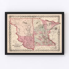 A historical map showing the former Dakota Territory.
