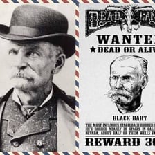 Historical illustration representing the stagecoach robber Black Bart