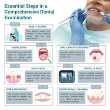 A dentist examining a patient's teeth and mouth