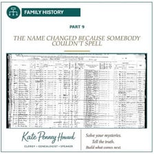 A document displaying a person’s birth or former surname