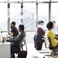A comfortable, attractive office workplace representing a desirable job