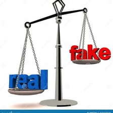 A comparison showing an imitation object beside a genuine one.