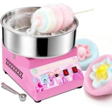 Cotton candy being spun from sugar.