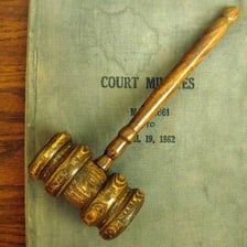 A courtroom gavel representing a legal prohibition