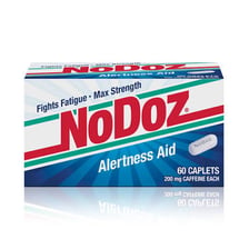Packaging for NoDoz caffeine tablets.