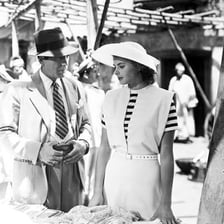 Humphrey Bogart and Ingrid Bergman in a scene from Casablanca.