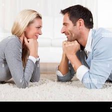 Romantic couple looking at each other with affection