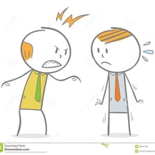 A person speaking critically about someone else