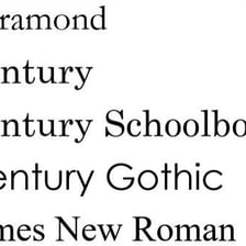 A comparison of Courier and Century Gothic typefaces