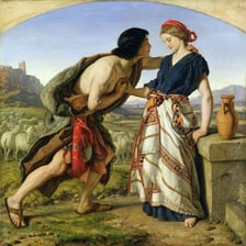 An artistic depiction of Jacob and Leah from Genesis
