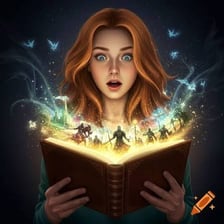 A person reading a fantasy novel.