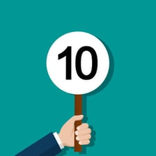 A rating scale showing 10 as the highest score.