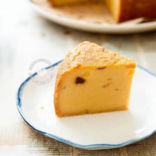 A round Colombian arepa made from cornmeal