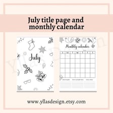 A calendar page for July