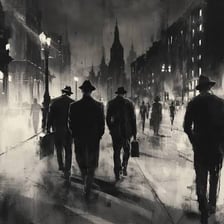A dark, cinematic city scene suggesting an organized-crime underworld.