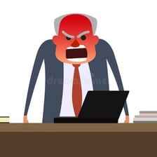 An illustration of an angry person associated with the color red
