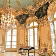 An elaborately decorated Rococo interior.
