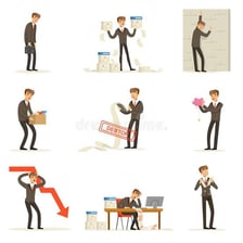 Illustration representing various troubles or misfortunes