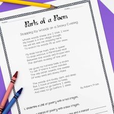 A printed poem stanza containing six lines