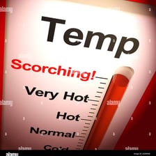 A person experiencing a very hot sunny day