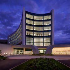 A hospital building associated with the Mount Sinai Health System.