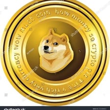 The Dogecoin logo, featuring a Shiba Inu dog.