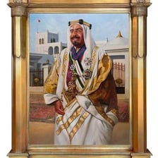 A historical depiction of an Arab emir in traditional attire