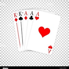 A five-card poker hand containing three cards of one rank and a pair of another.