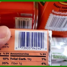 A retail product displaying a UPC barcode