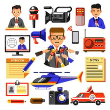 Newspapers, a television news broadcast, and a digital news site.