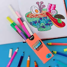 A collection of colorful marker pens in an art drawer