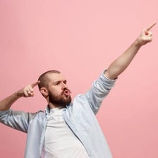 A person visibly excited with anticipation