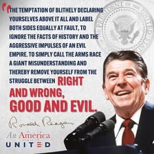 Ronald Reagan speaking about the Soviet Union