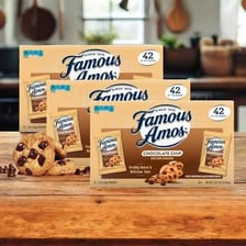 A package of Famous Amos chocolate chip cookies