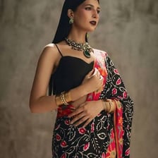 A person wearing a traditional sari.