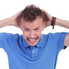 An exasperated person expressing disbelief