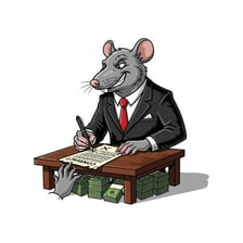 A cartoon rat representing an informer